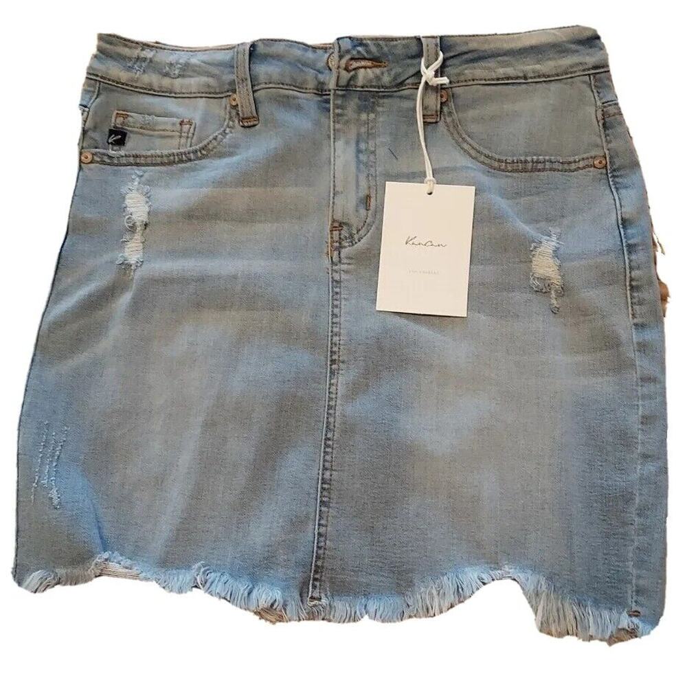 NEW Kancan Blue Denim Jean Mini-Skirt Size-M with Tags
